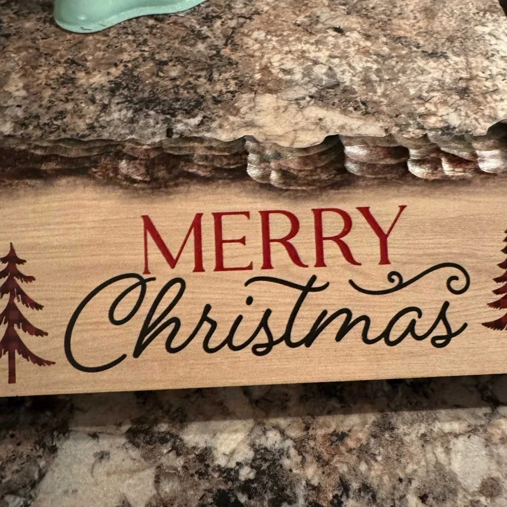 Rustic Merry Christmas Wooden Sign